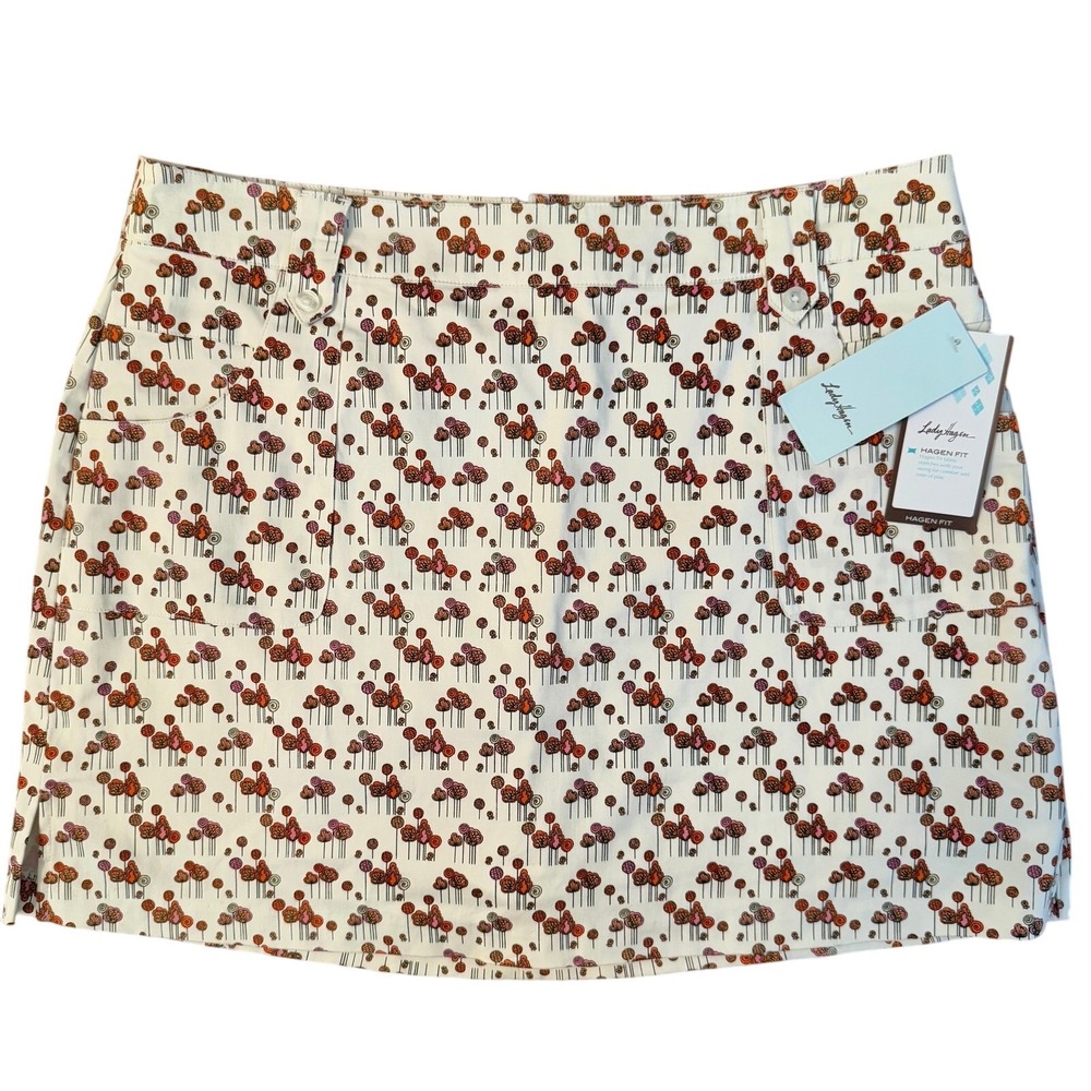 Lady‎ Hagen Etiquette Skort Sz 12 Blossom Print Golf Skirt 17" NWT
